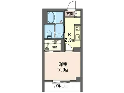 千葉都市モノレール 桜木駅(千葉) 徒歩13分 3階建 築4年(1K/2階)の間取り写真