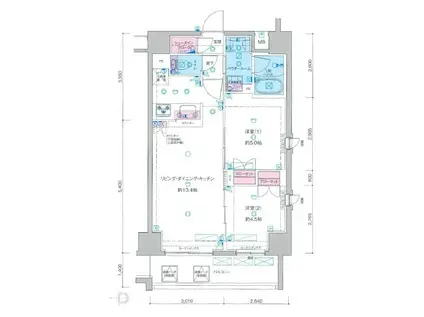 ジェノヴィア隅田川ウエストスカイガーデン(2LDK/4階)の間取り写真