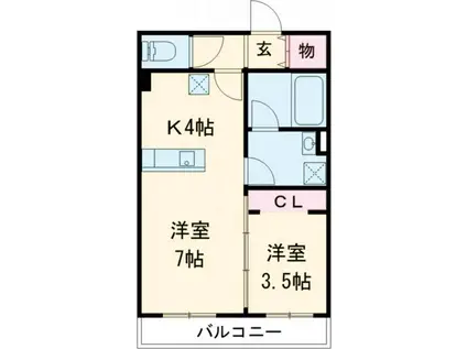 ＪＲ千歳線 恵み野駅 徒歩8分 5階建 新築(1LDK/2階)の間取り写真