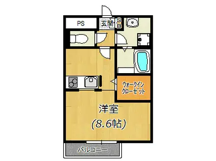 ステュディオ ラヴニル(ワンルーム/2階)の間取り写真