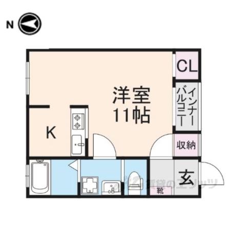 MAISON NATURE(ワンルーム/1階)の間取り写真