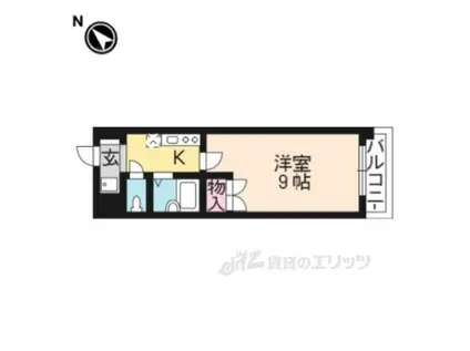 ラルース2(1K/3階)の間取り写真