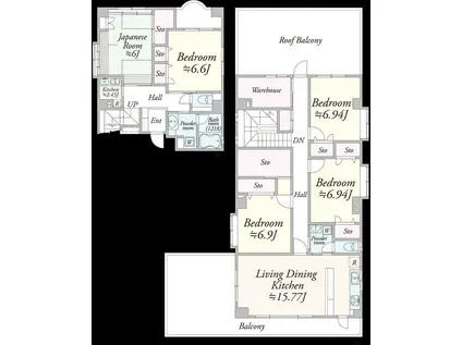 ベレールササキ(5LDK/5階)の間取り写真