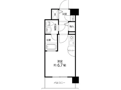 サンセール与野本町(ワンルーム/1階)の間取り写真