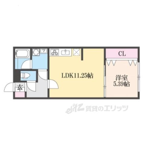 ホームズネオ桂(1LDK/1階)の間取り写真