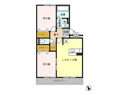 カーサベルデ(2LDK/1階)の間取り写真