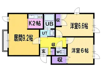 シャーメゾンリラ(2LDK/2階)の間取り写真