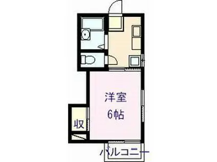 サクダ1(1K/1階)の間取り写真