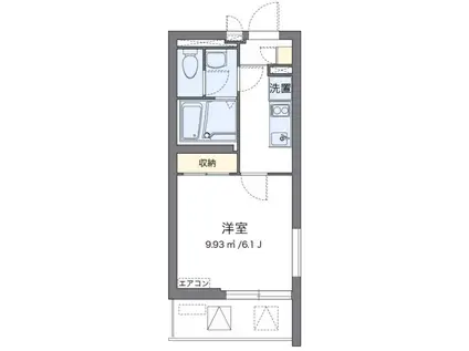 クレイノグレイスコーポ薩摩II(1K/2階)の間取り写真