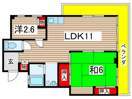 K-FLAT(2LDK/2階)の間取り写真
