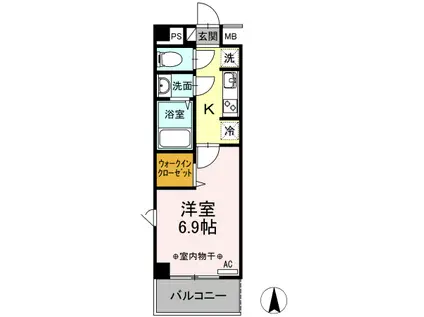 ディー・フラワー(1K/2階)の間取り写真
