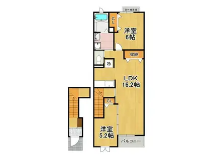 マーベラス3(2LDK/2階)の間取り写真