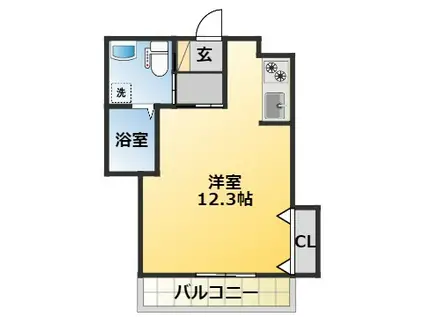 BIG RUBY(ワンルーム/2階)の間取り写真