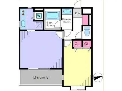 コスモスパジオ世田谷桜丘(1LDK/2階)の間取り写真