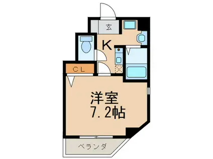 フォーヴル中島(1K/3階)の間取り写真