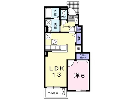 横芝光町宮川 1LDK(1LDK/1階)の間取り写真