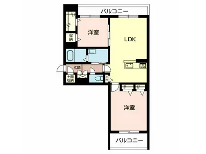 シャーメゾン雅(1LDK/2階)の間取り写真