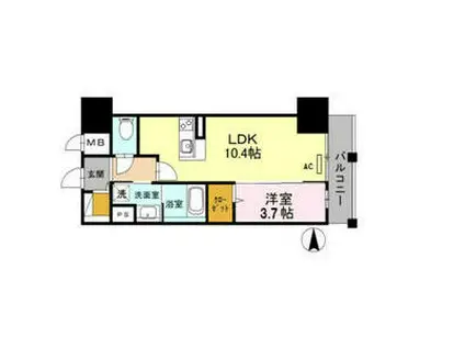 INOYABLDGRESIDENCE(1LDK/9階)の間取り写真