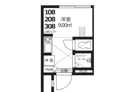 NANO上落合(ワンルーム/3階)の間取り写真