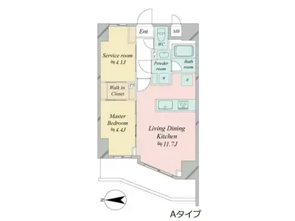 ドゥーエ王子神谷(1SLDK/5階)の間取り写真