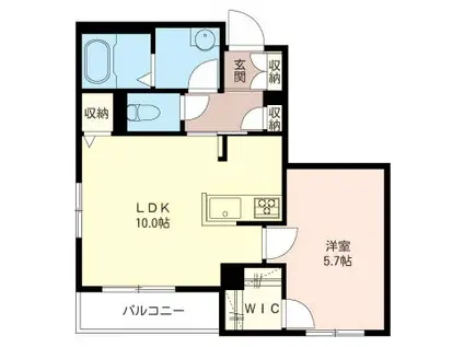CASA SOLE(1LDK/2階)の間取り写真