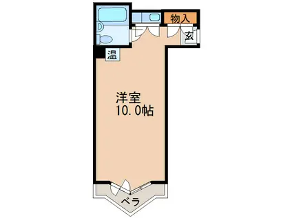 栄マンションS棟(ワンルーム/10階)の間取り写真