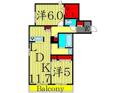 SEEDS GARDEN(2LDK/1階)の間取り写真