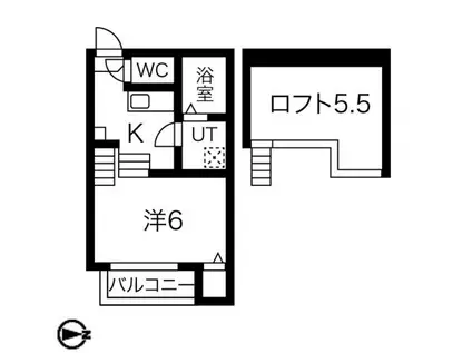 カンパネラ岩切(1K/1階)の間取り写真
