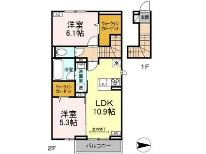 EL VIENTO PISTA(2LDK/2階)の間取り写真