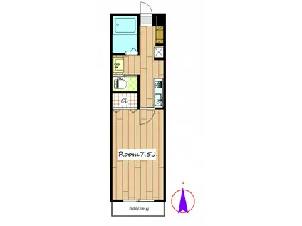 MJハイツ(1K/3階)の間取り写真