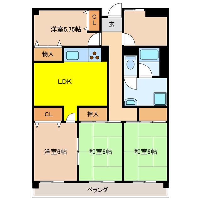 リバーサイド鎌倉(4LDK/4階)の間取り写真