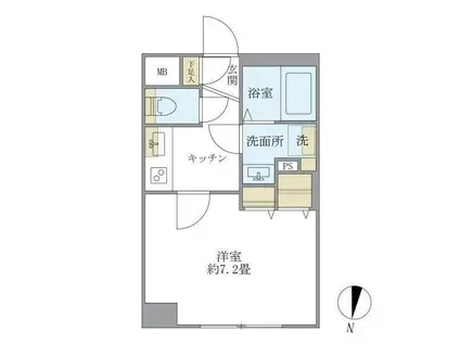 イズム中野坂上(1K/3階)の間取り写真