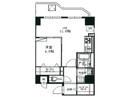 PREMIUM STAGE NAO(1LDK/10階)の間取り写真
