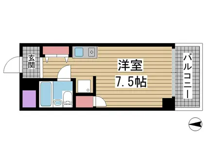 メゾン・ド・エミュウ(ワンルーム/2階)の間取り写真