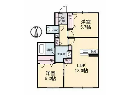 シャーメゾンN(2LDK/1階)の間取り写真