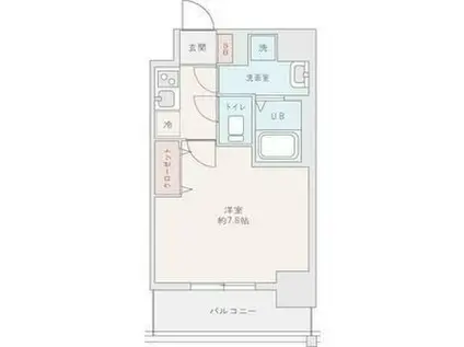 セオリー大阪ベイシティ(1K/4階)の間取り写真
