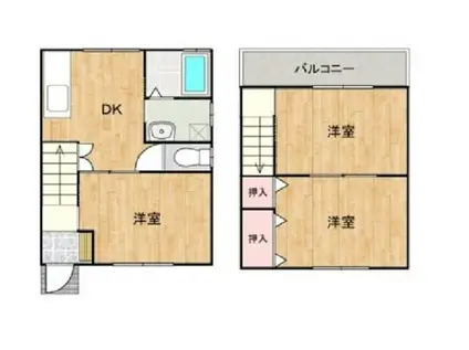 サンスマイルI(3DK/1階)の間取り写真