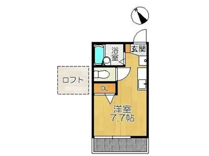 風雅2号館(ワンルーム/2階)の間取り写真