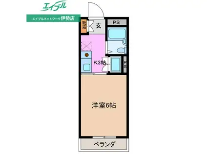 そうりょうハイツ(1K/2階)の間取り写真