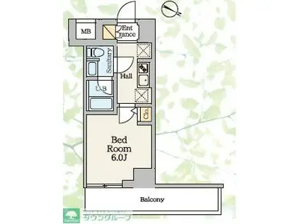 S-RESIDENCE蕨BENE(1K/2階)の間取り写真
