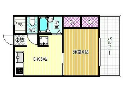 コア千代鶴(1DK/1階)の間取り写真