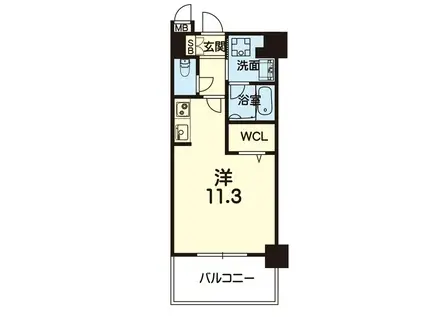 エンクレスト新屋敷(ワンルーム/10階)の間取り写真