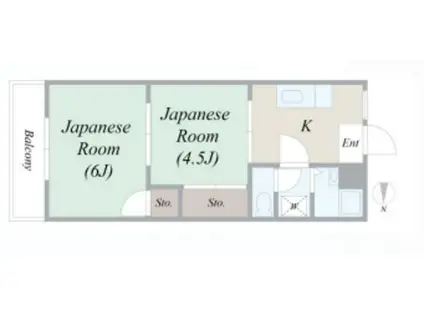 みのりハイツ(2K/3階)の間取り写真