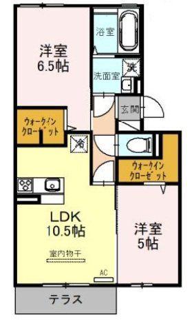 リバーサイドガーデン(2LDK/1階)の間取り写真