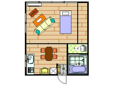 ファーニッシュド・ステイ諏訪高島城(1LDK/2階)の間取り写真