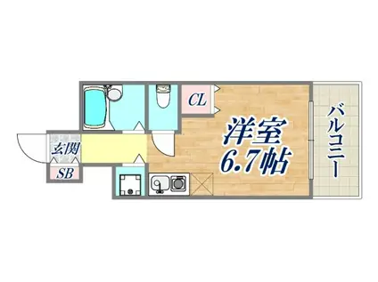 シャルムメゾン本庄(ワンルーム/1階)の間取り写真