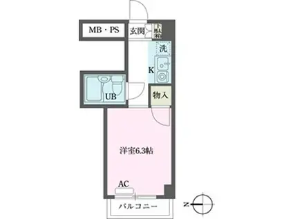 サクラビルNO.1(1K/4階)の間取り写真