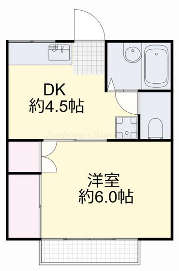 サニープラザ(1DK/2階)の間取り写真