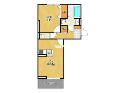 シエル原田(1LDK/2階)の間取り写真