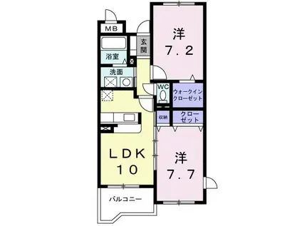 エストレーノパレスA(2LDK/3階)の間取り写真